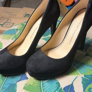 Black velvet stilettos